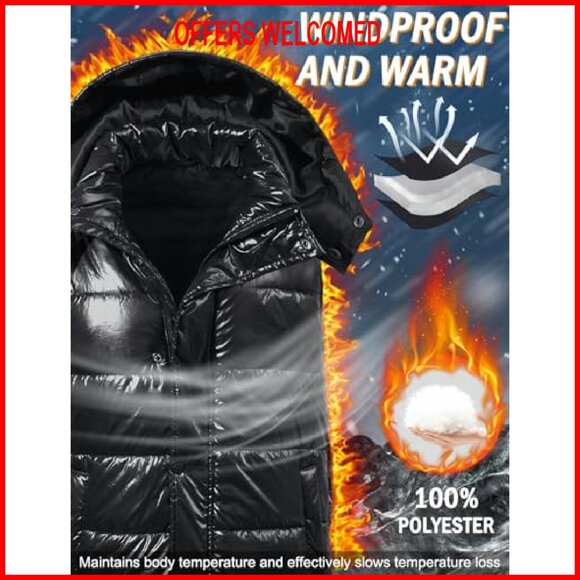 Women's Long Puffer Vest Sleeveless Jacket Zip Up Hooded Quilted - Picture 4 of 8